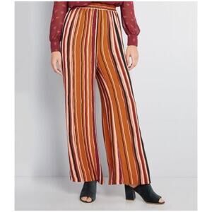 ModCloth The Eugene Wide Leg Pants vertical stripe orange red pink